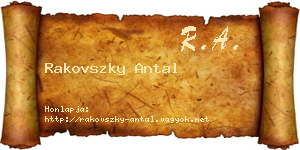 Rakovszky Antal névjegykártya