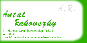 antal rakovszky business card